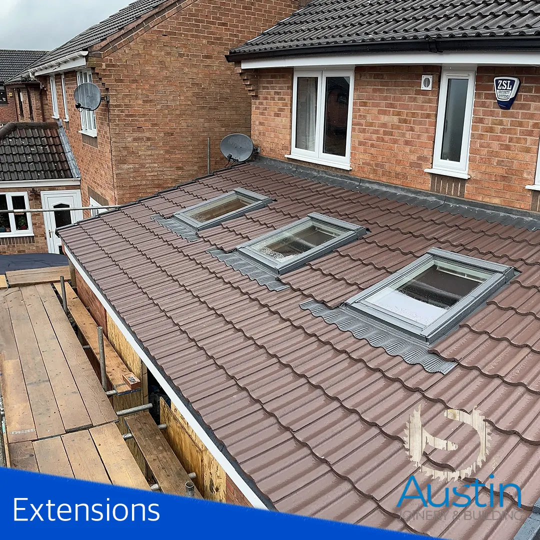 Completed house extension in Derbyshire