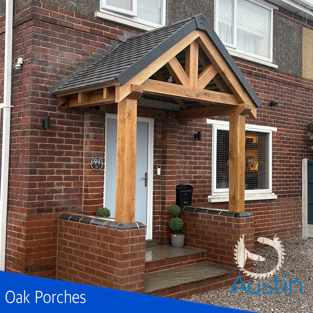 Oak porch project in Derbyshire