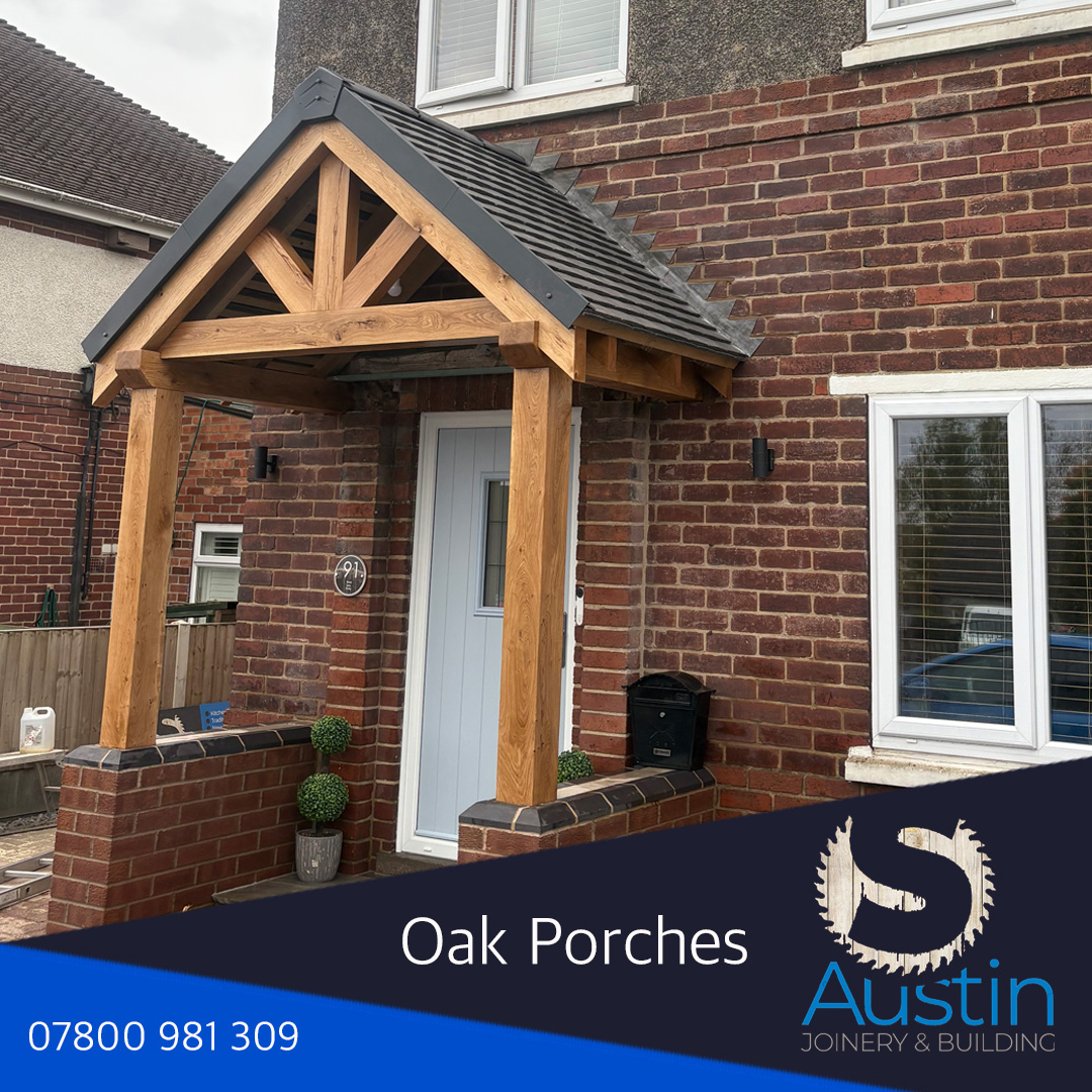 Oak porch project in Derbyshire